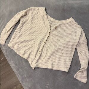 American Eagle Outfitters Cream Knit Cardigan